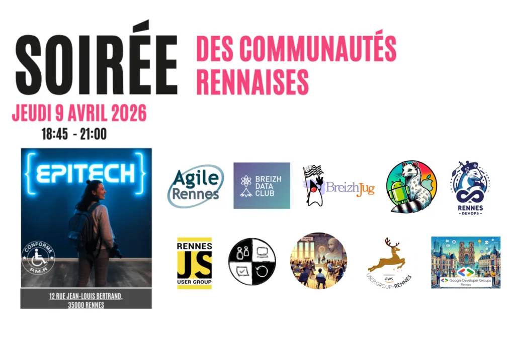 Visuel avec logos des communautés présentes à la soirée