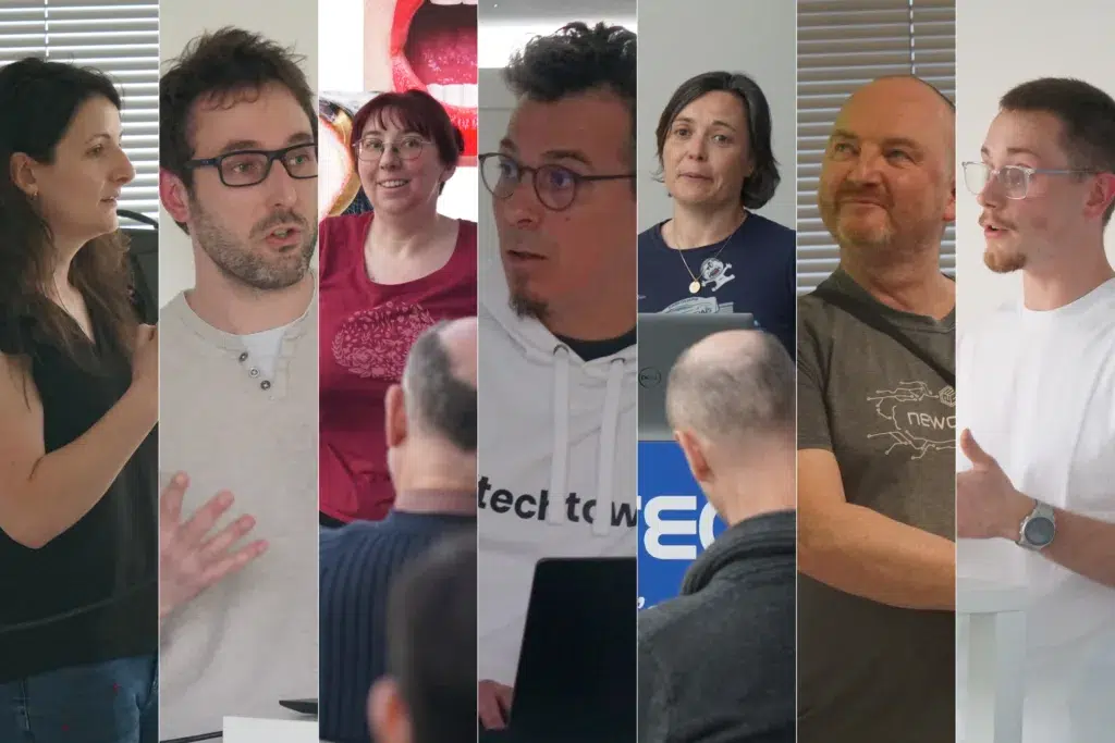 speakers animant leurs talks lors de la soirée des communautés tech rennaises à Epitech Rennes
