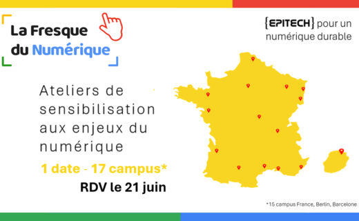 736 étudiants construisent la plus grande fresque du numérique franco-européenne